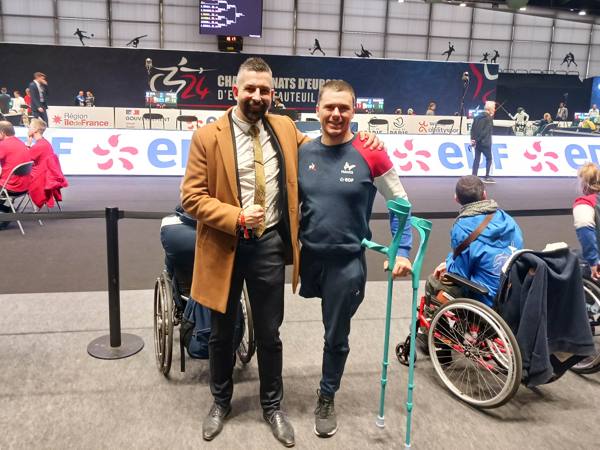 Lors d'une compétition d'escrime handisport